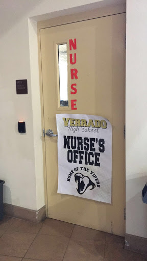The door to the nurses office at Verrado High.