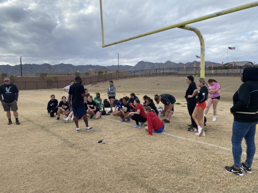 Lady Vipers Flag Football tryouts had 30 athletes compete for a spot on Verrados first flag football team.