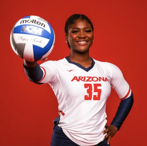 TUCSON, ARIZ. -- Volleyball recruit, Journey, at McKale Center.
Feb. 3, 2023. 
Photo by Rebecca Sasnett / Arizona Athletics