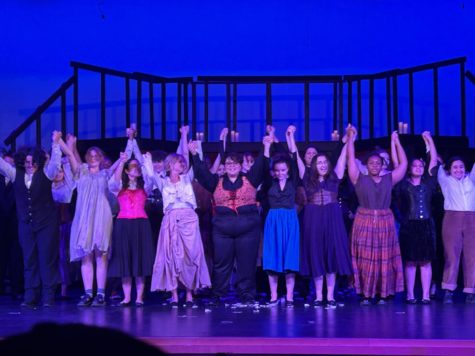 At the end of the show, the cast Jekyll and Hyde bowing.