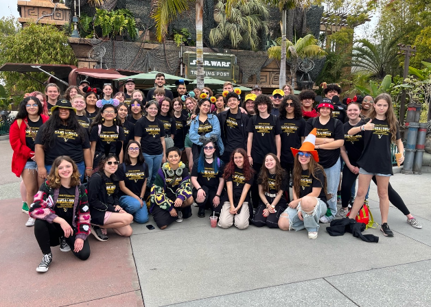 The Verrado Band posing for a picture at Downtown Disney.