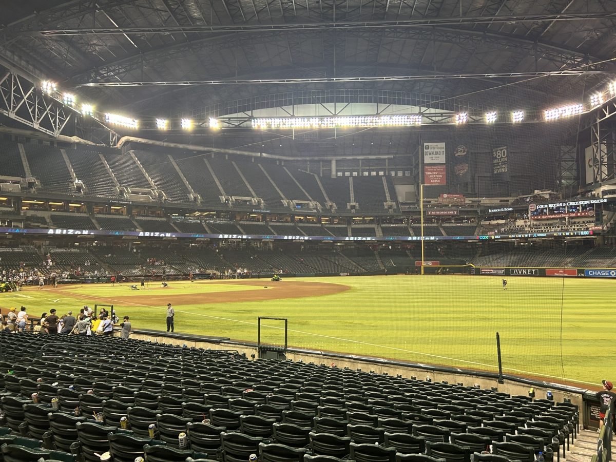 Landscape shot of the left field side of Chase Field
