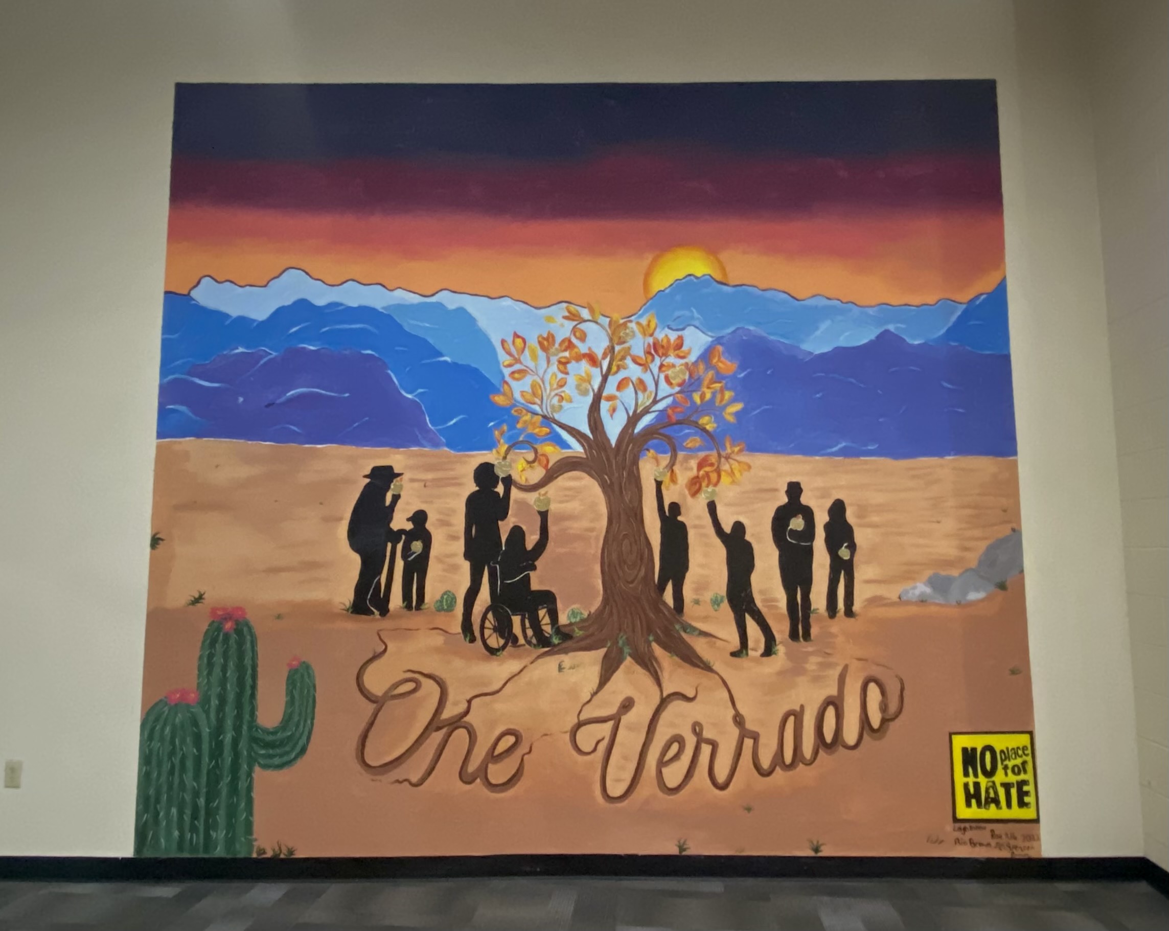 A mural painted just outside of E-wing was done by students.