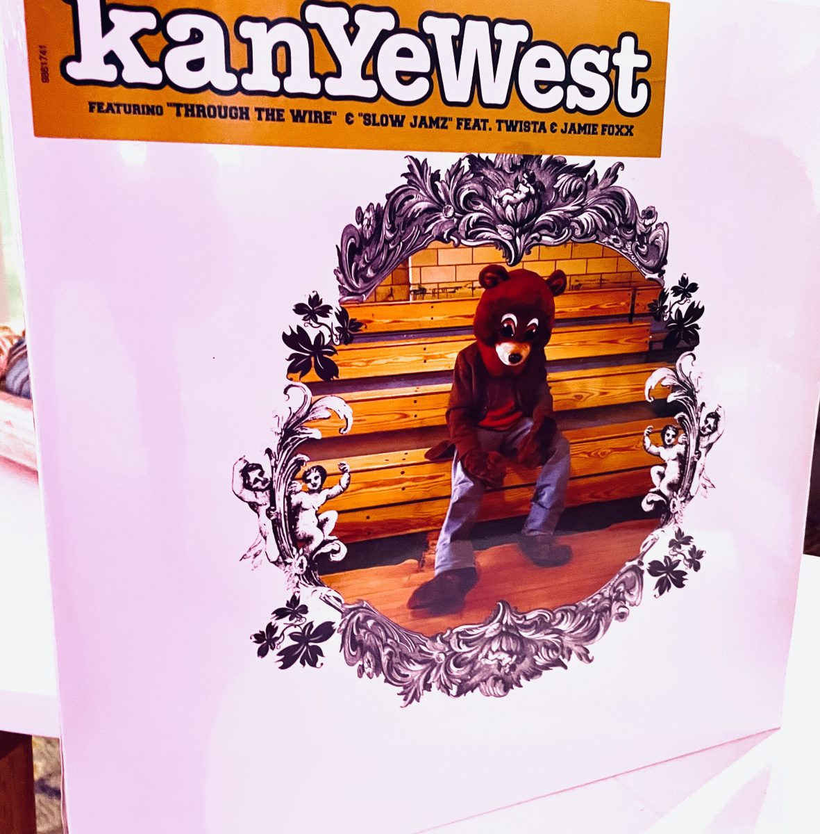 The newer cover for Kanye’s influential and timeless album, “The College Dropout” on vinyl.