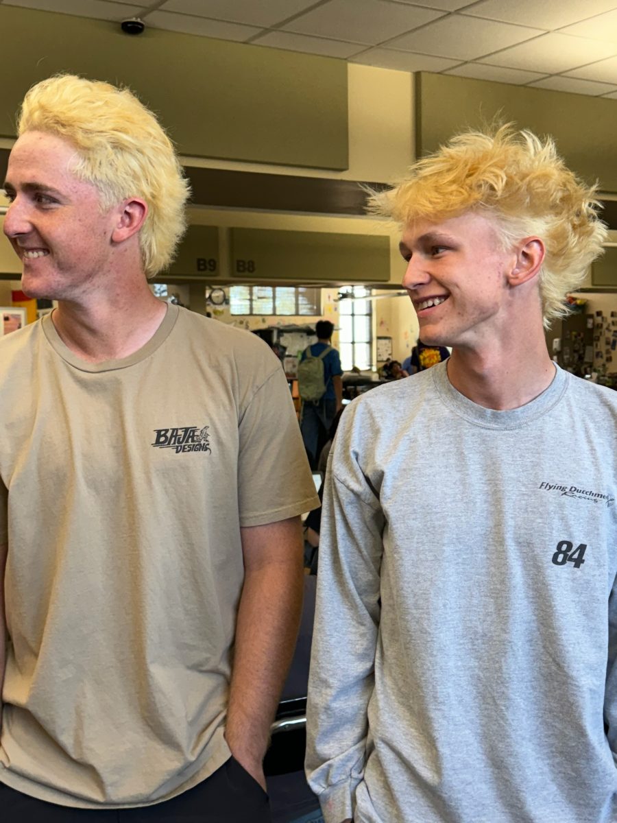 Juniors, Jackson Duncan and Lukas Middleton were two of the Viper Varsity baseball players who dyed their hair blond. 