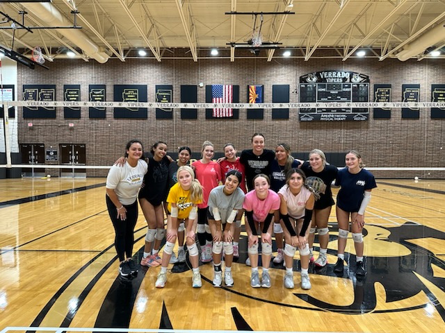 JV Gold Girls volleyball team picture after tryouts.