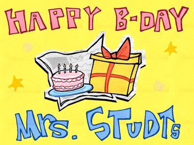 A birthday drawing for the one and only Mrs. Studts.