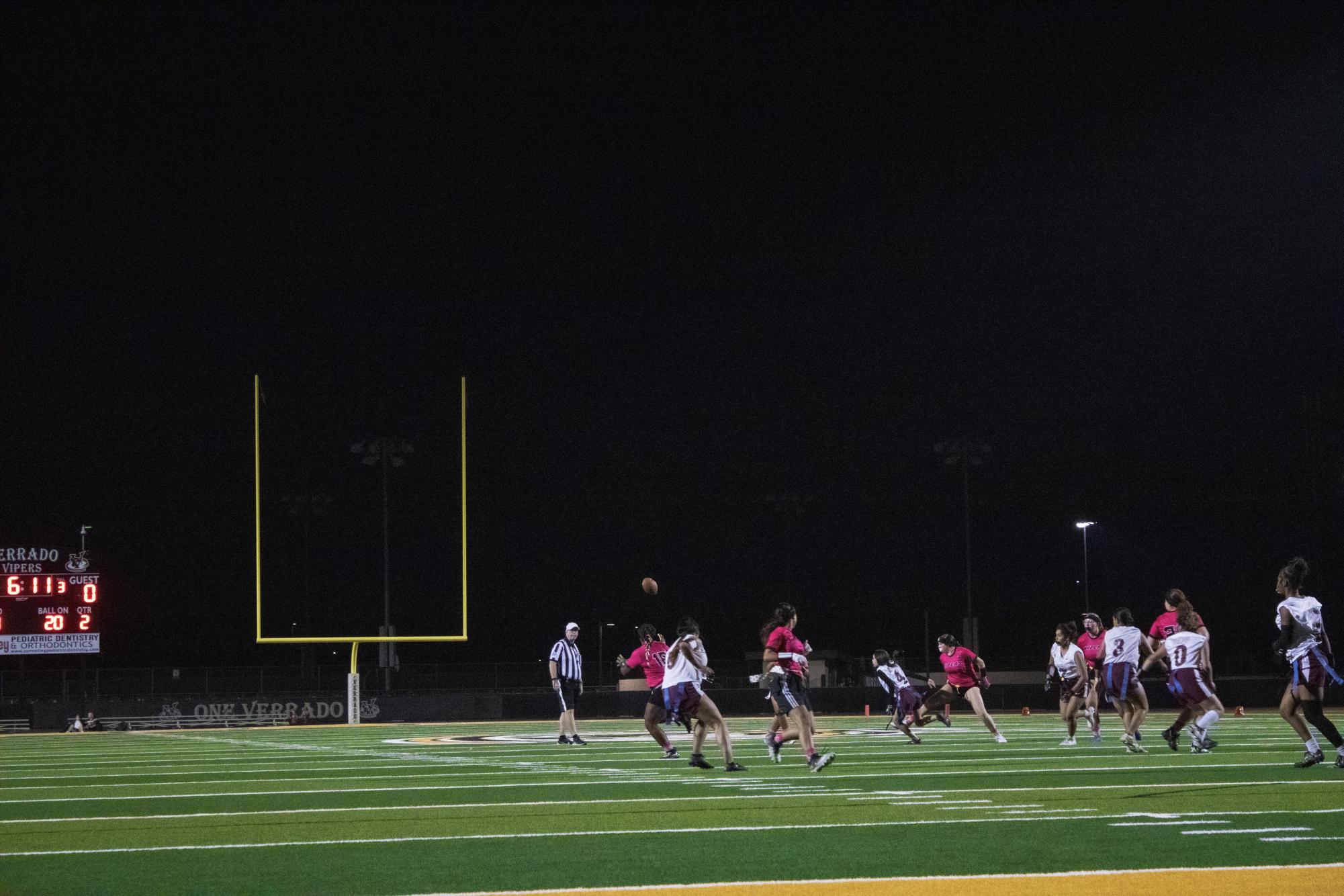 Mia Williams throws the ball to Sanaa Holliday and the Lady Vipers have another score.