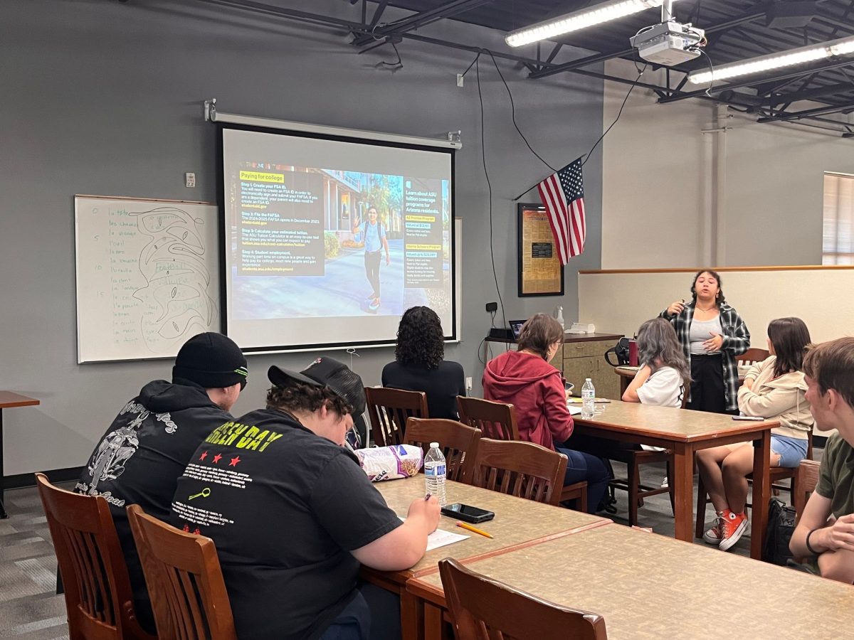 The Arizona State admissions representative coming to Verrado high school to talk to students about ASU admissions process and the fun opportunities ASU provides. 