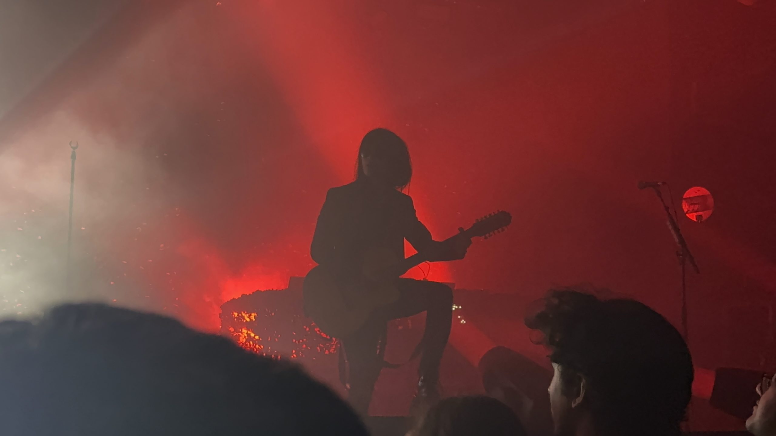 Kai, the guitarist of The Sisters of Mercy, preparing for their solo which took place moments afterward in the Van Buren.