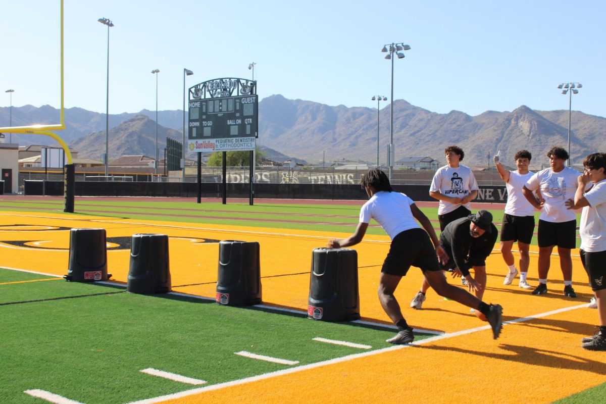 Several members of the team doing hip turning drills 