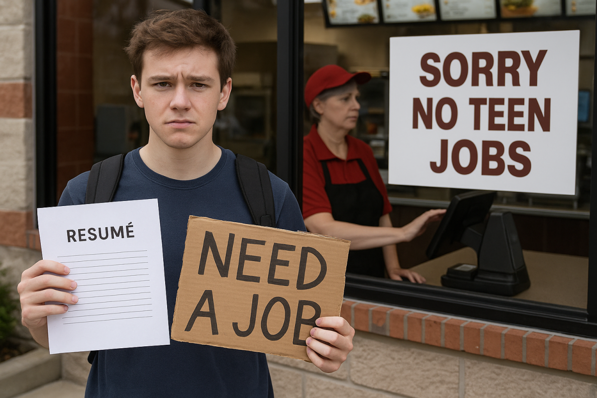 The harsh reality is jobs for teens are nearly impossible to find. Graphic by Kristi Studts