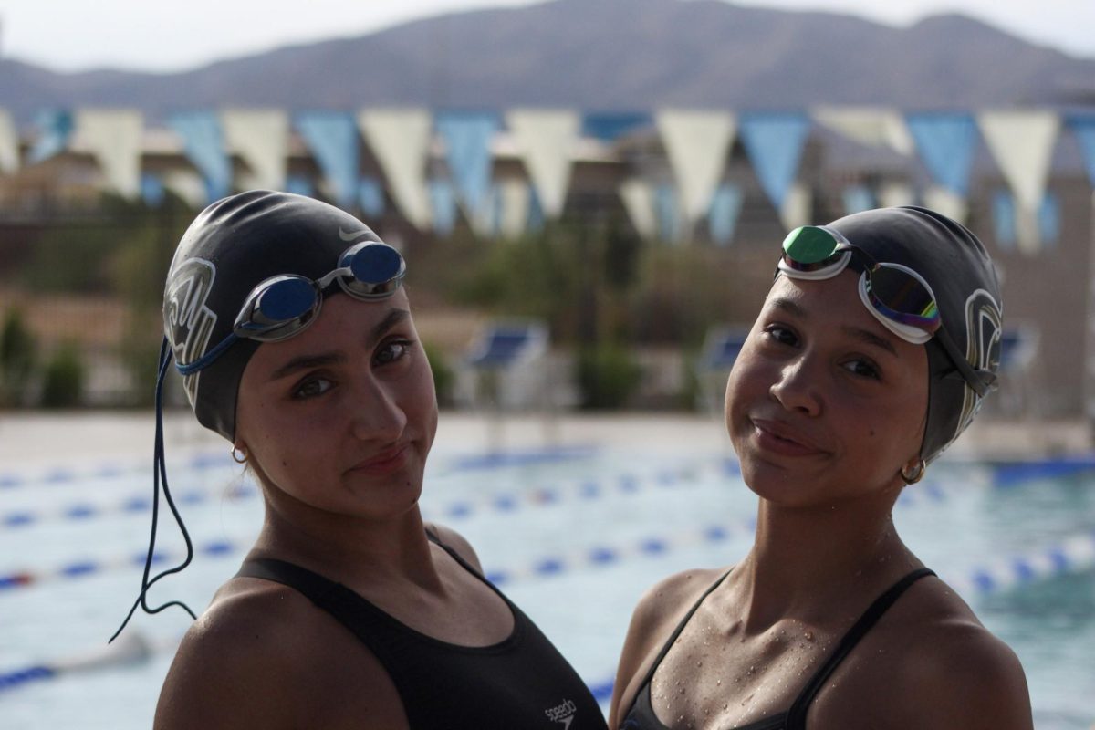 Verrado Swim besties strike a pose pose together after their events at yesterday's swim meet.