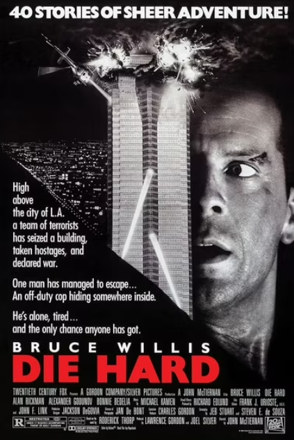 The original movie poster from the 1988 film "Die Hard" courtesy of 20th.