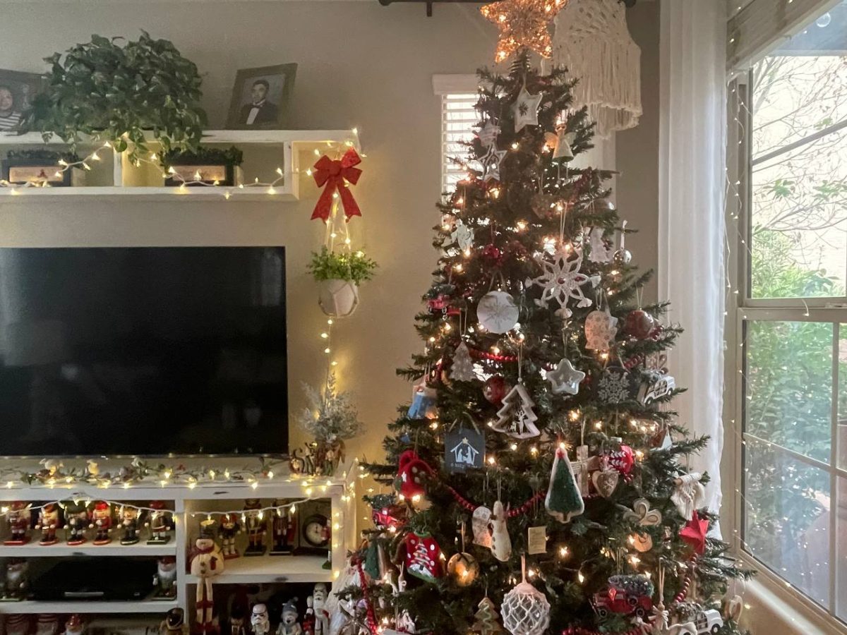 Some households have already set up their trees and decorations. 